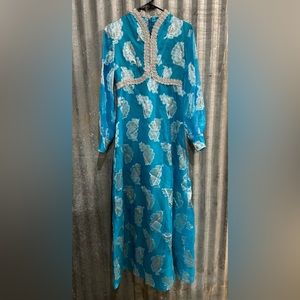 Adorable Vintage Blue Feather Dress